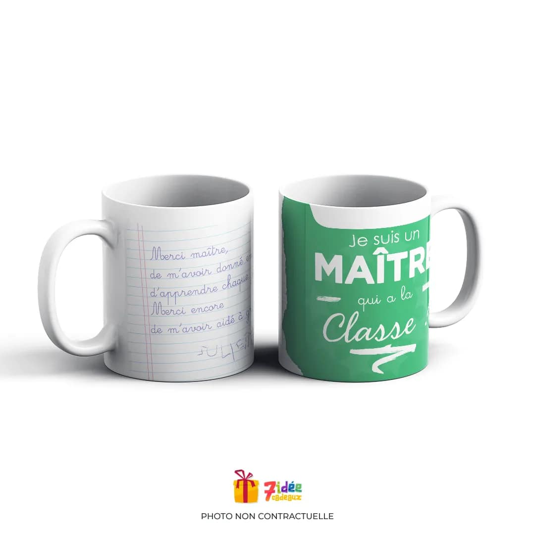 Mug "Je suis un maître qui a la classe !" : Vert | 7idée cadeaux