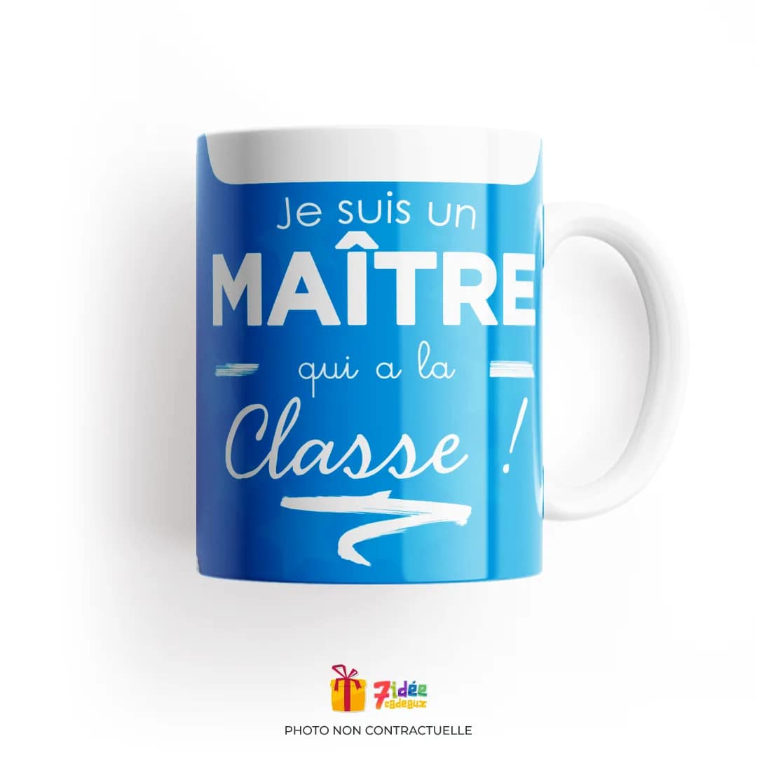Mug "Je suis un maître qui a la classe !" : Bleu | 7idée cadeaux