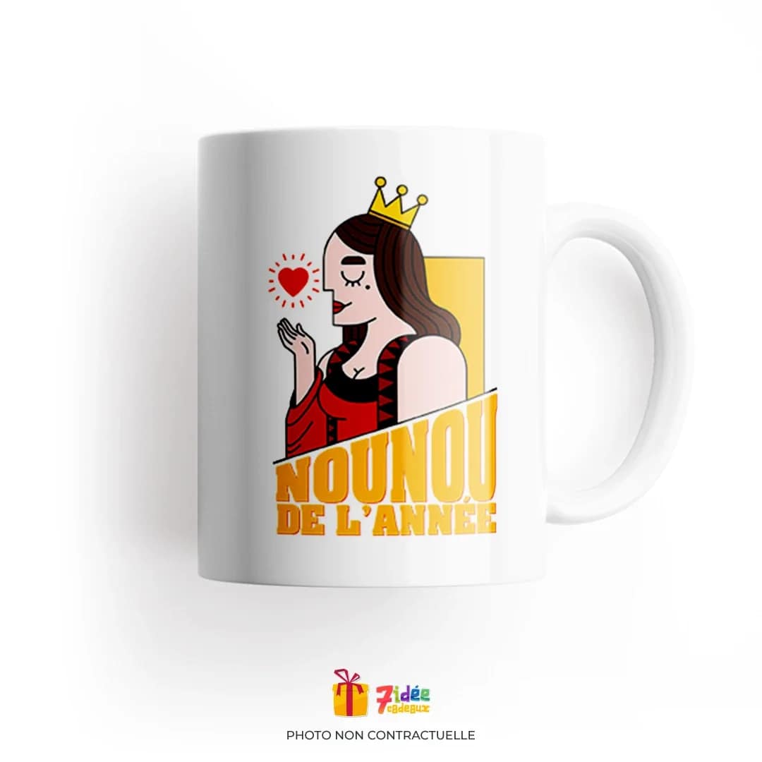Mug "Nounou de l'année" Brune | 7idée cadeaux