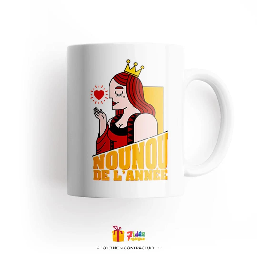 Mug "Nounou de l'année" Rousse | 7idée cadeaux