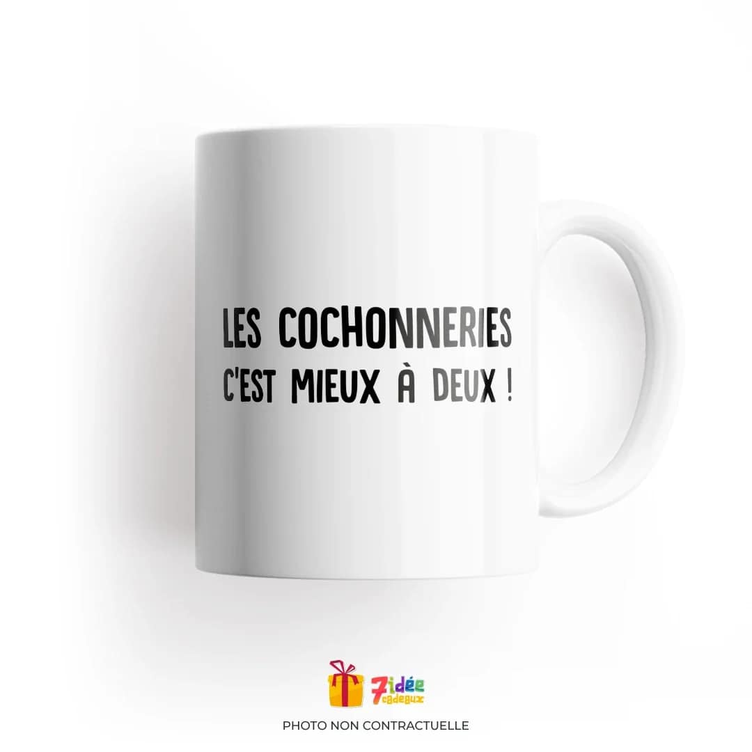Mug "Les cochonneries, c'est mieux à deux !" | 7idée cadeaux