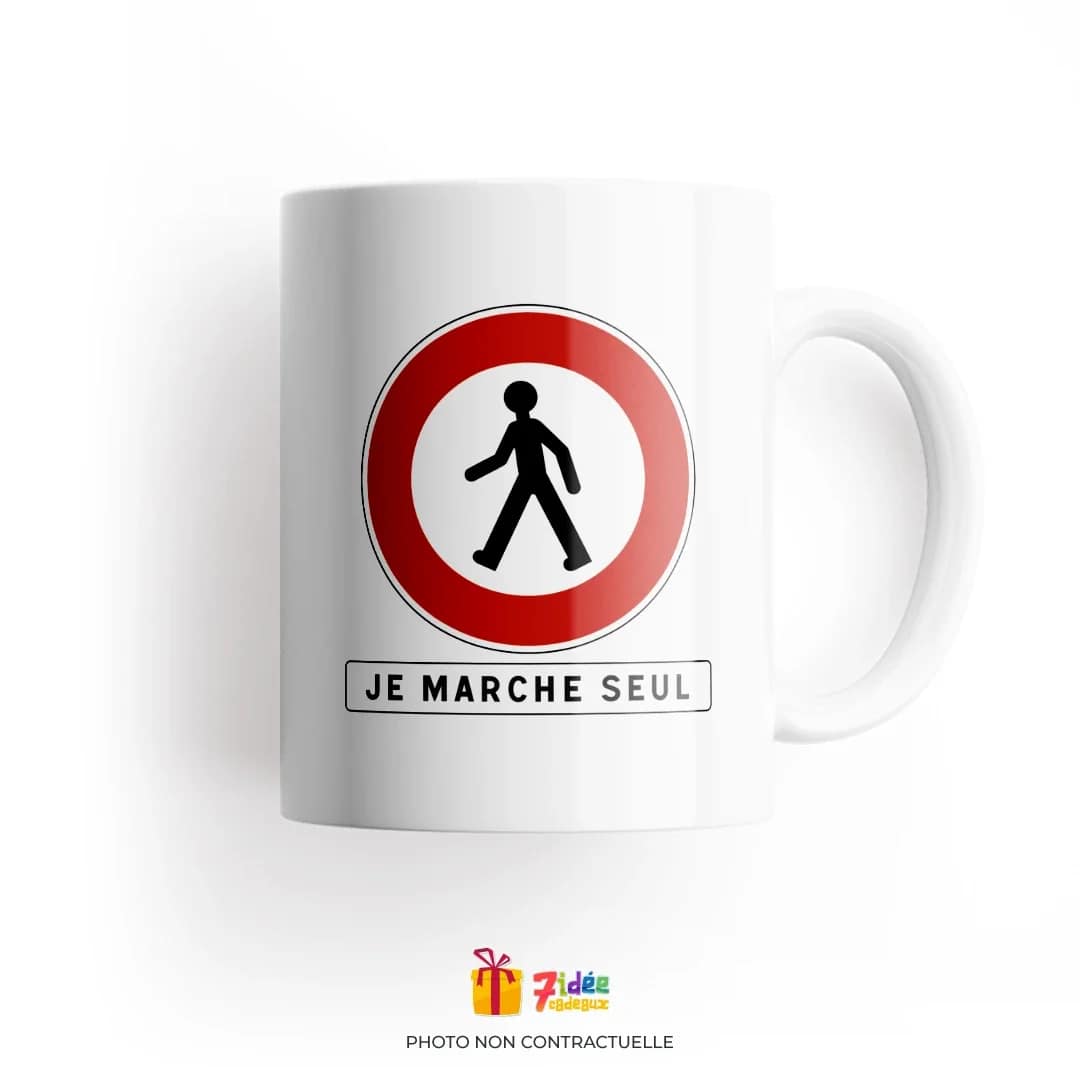 Mug "Je marche seul" | 7idée cadeaux