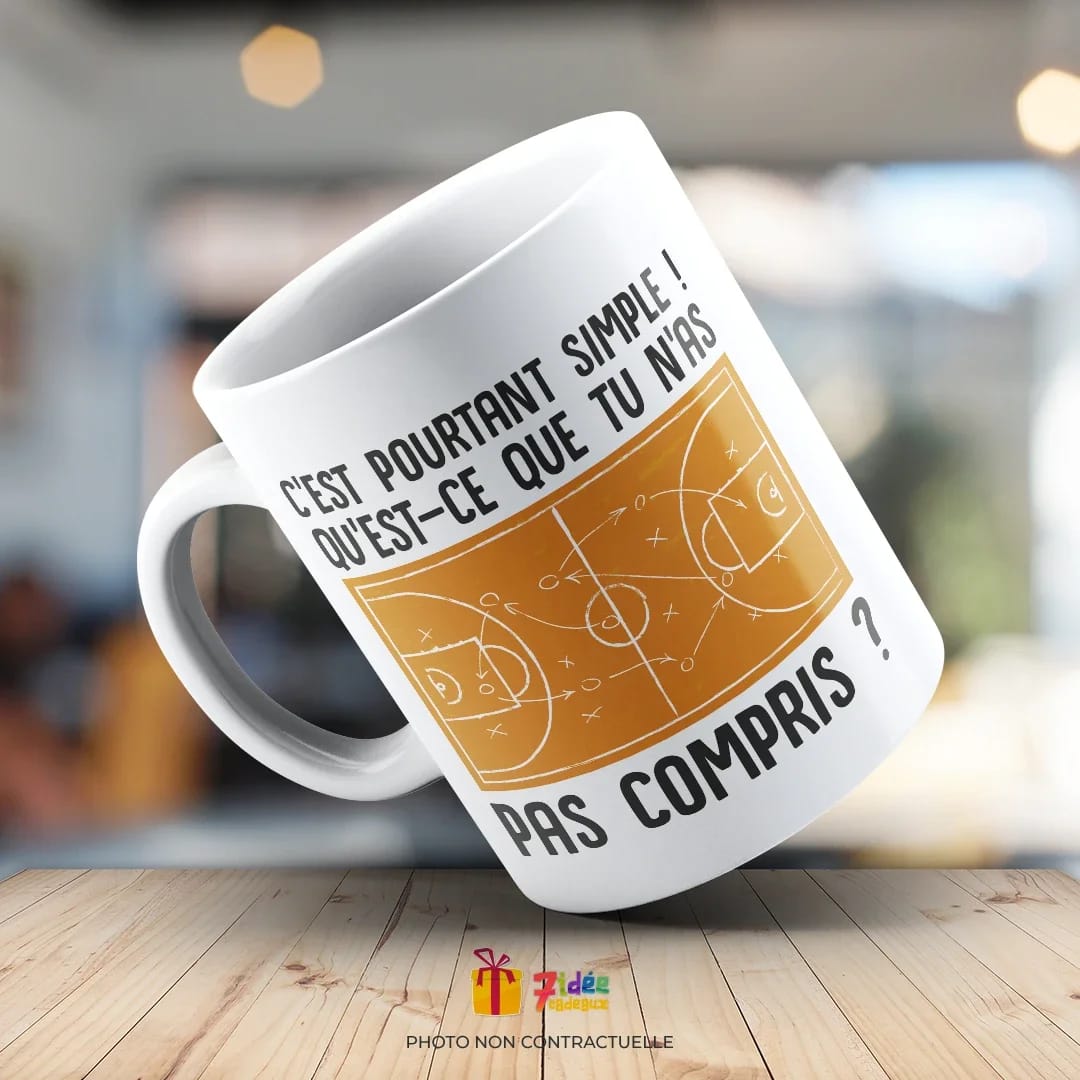 Mug Basket-Ball "C'est pourtant simple ! Qu'est-ce que tu n'as pas compris ?" | 7idée cadeaux