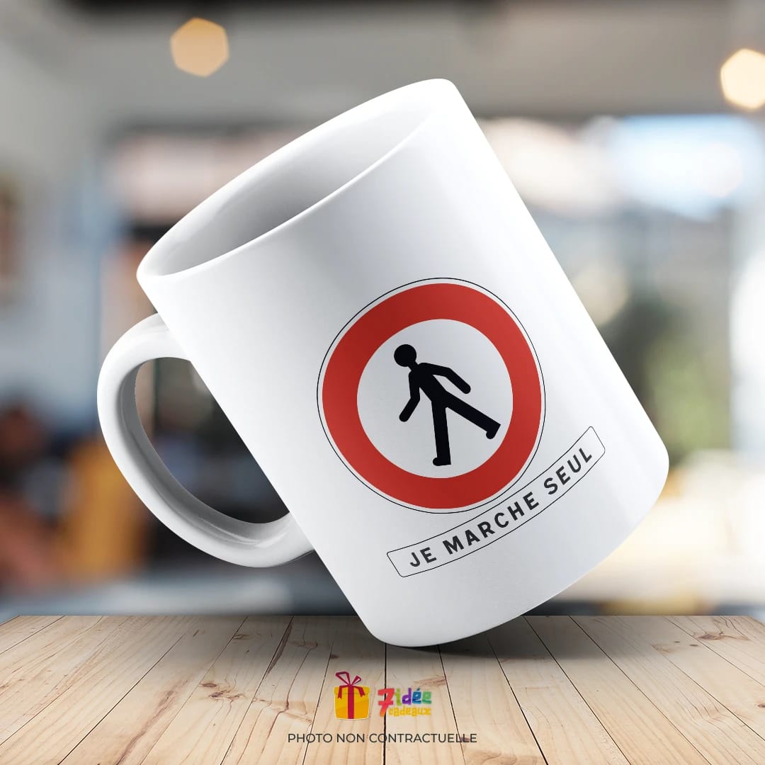 Mug "Je marche seul" | 7idée cadeaux