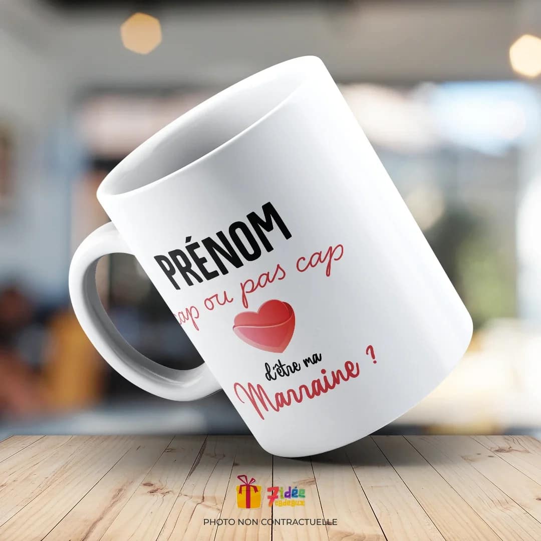 Mug "Marraine, Cap ou pas Cap ?" | 7idée cadeaux