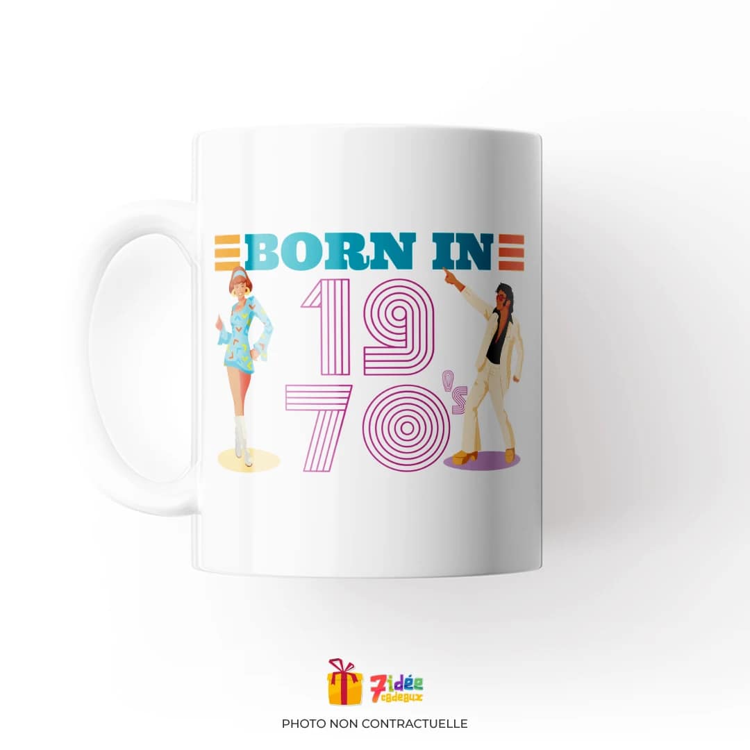 Mug "Born in 1970's" | 7idée cadeaux