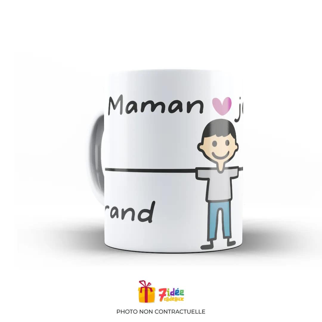 Mug "Maman, je t'aime grand comme ça" : Garçon | 7idée cadeaux
