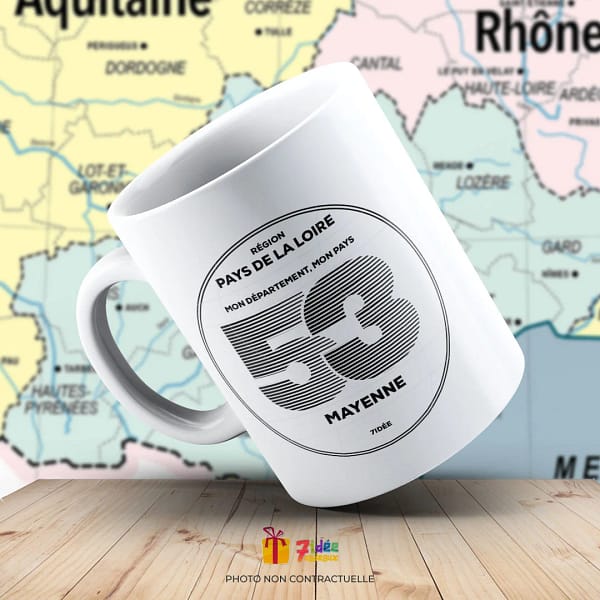 Mug "Mon département, mon pays" : Département 53 | 7idée cadeaux