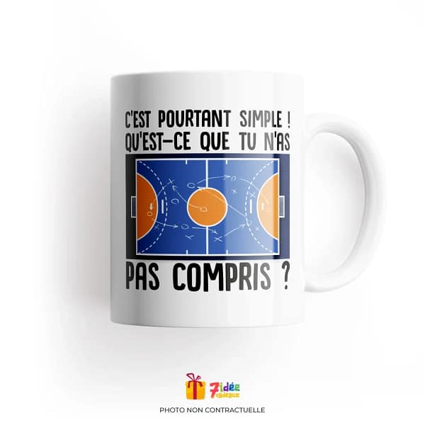Mug Handball "C'est pourtant simple ! Qu'est-ce que tu n'as pas compris ?" | 7idée cadeaux