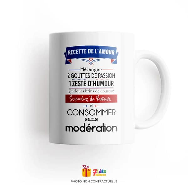 Mug "Recette de l'Amour" | 7idée cadeaux