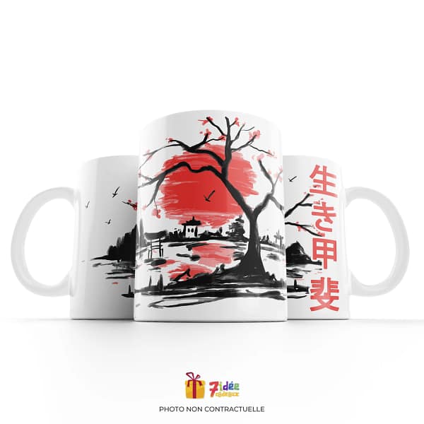 Mug "Ikigaï/生き甲斐 - soleil rouge" | 7idée cadeaux
