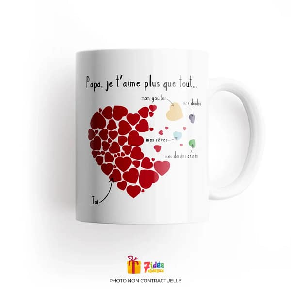 Mug "Papa, je t'aime plus que tout" | 7idée cadeaux
