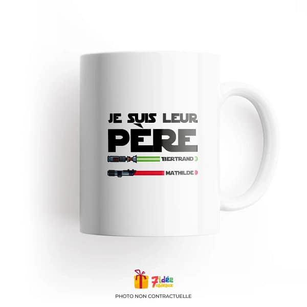 Mug "Je suis leur père" (2 prénoms) | 7idée cadeaux
