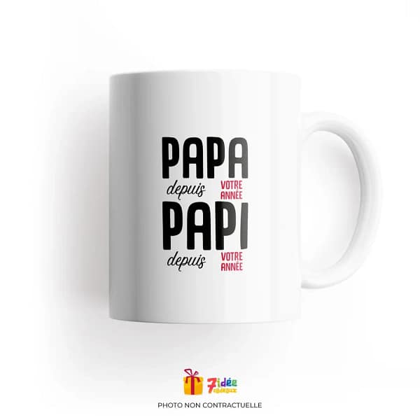Mug "Papa depuis... Papi depuis..." | 7idée cadeaux