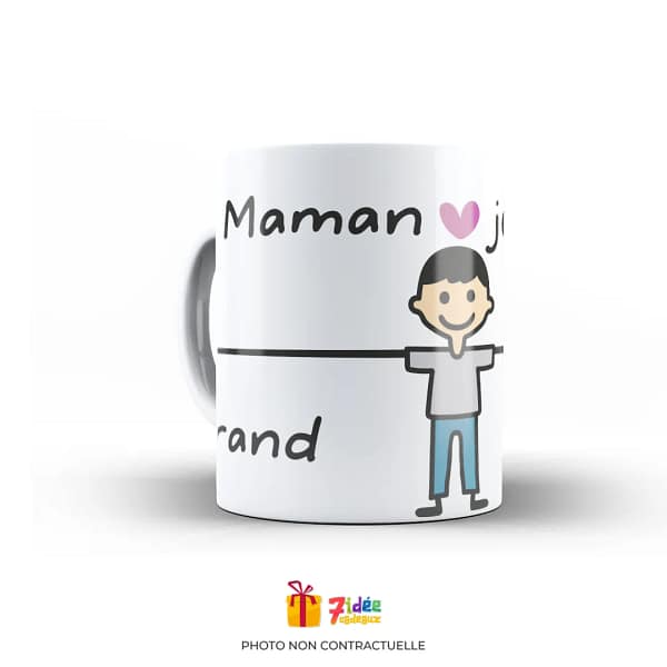 Mug "Maman, je t'aime grand comme ça" : Garçon | 7idée cadeaux