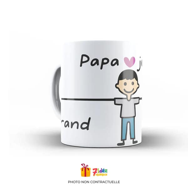 Mug "Papa, je t'aime grand comme ça" : Garçon | 7idée cadeaux
