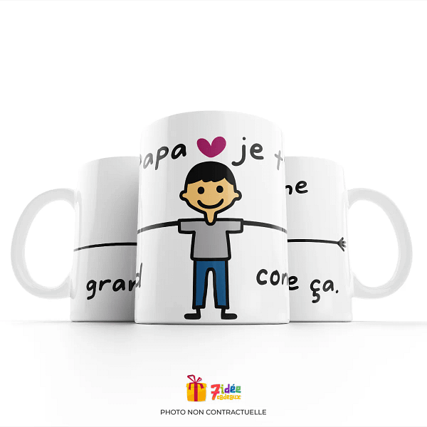 Mug "Papa, je t'aime grand comme ça" : Garçon | 7idée cadeaux